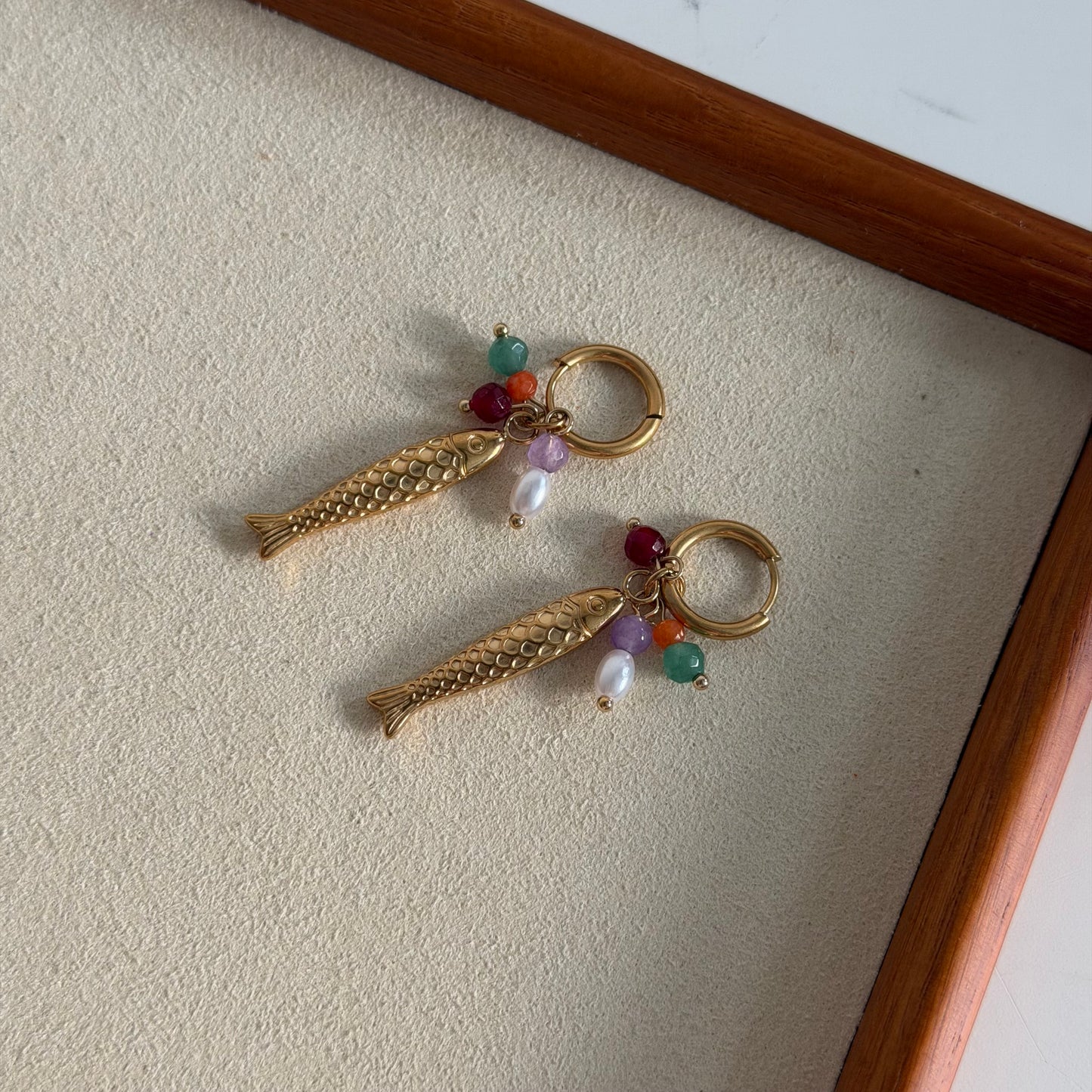 Golden Fish Earring