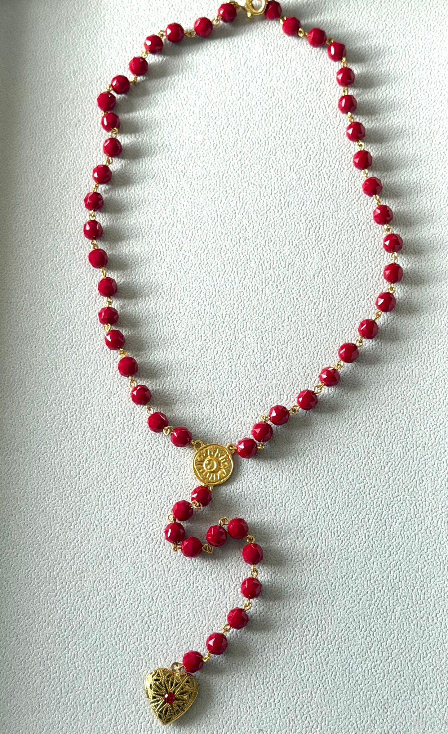 Red Beaded Locket