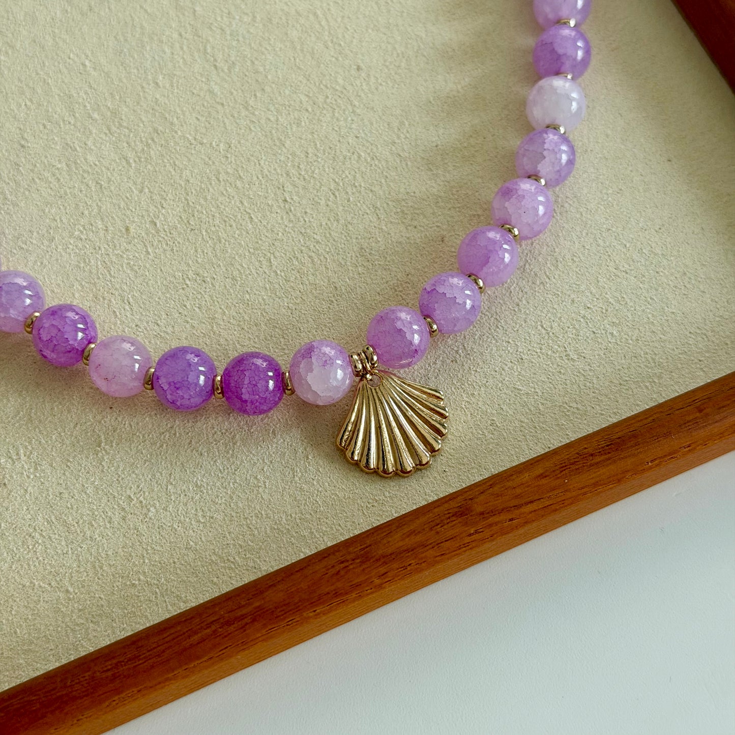 Shell & Purple Beads