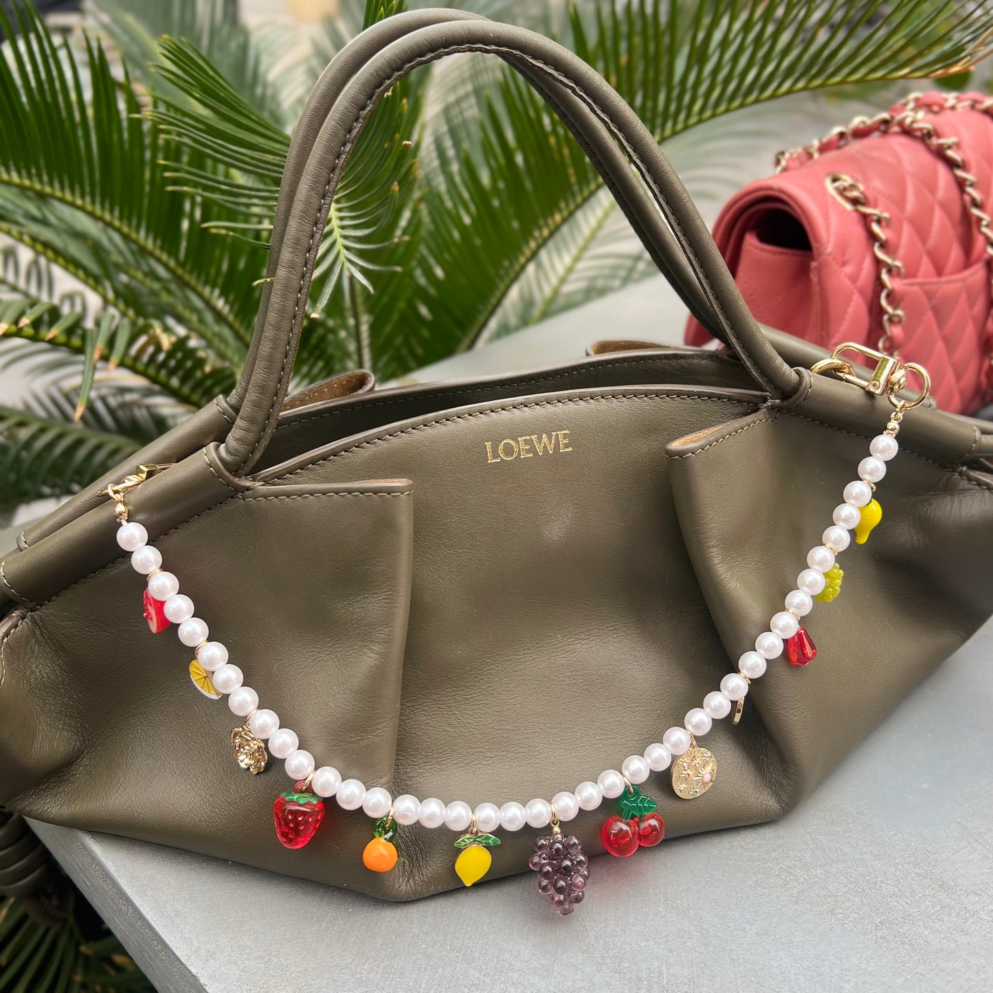 Pearl Charm Bag Chain