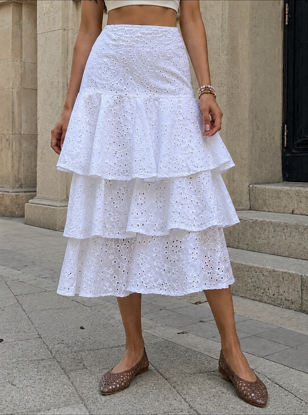 White Ruffle Skirt