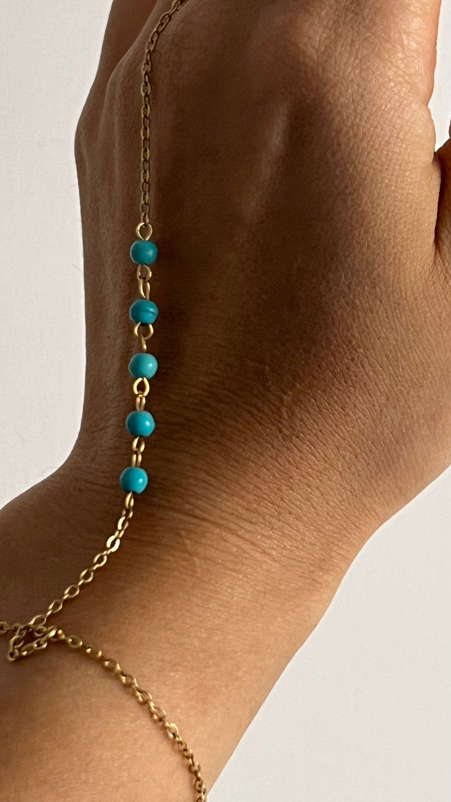 Blue stone hand chain