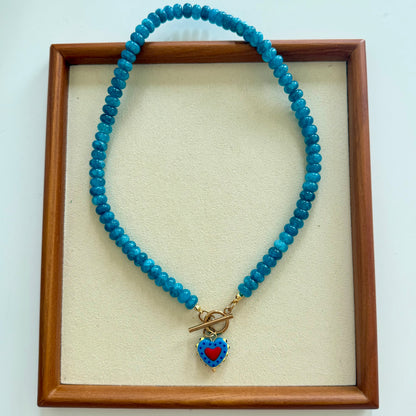Heart & Beaded in Blue