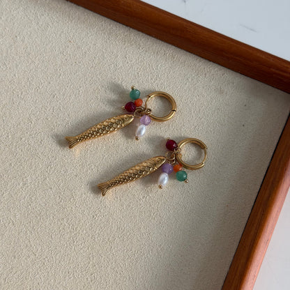 Golden Fish Earring