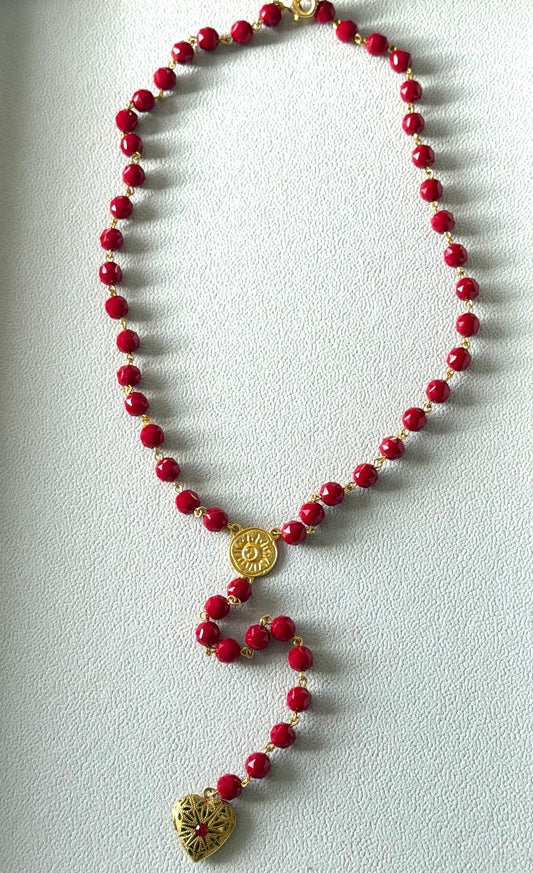 Red Beaded Locket