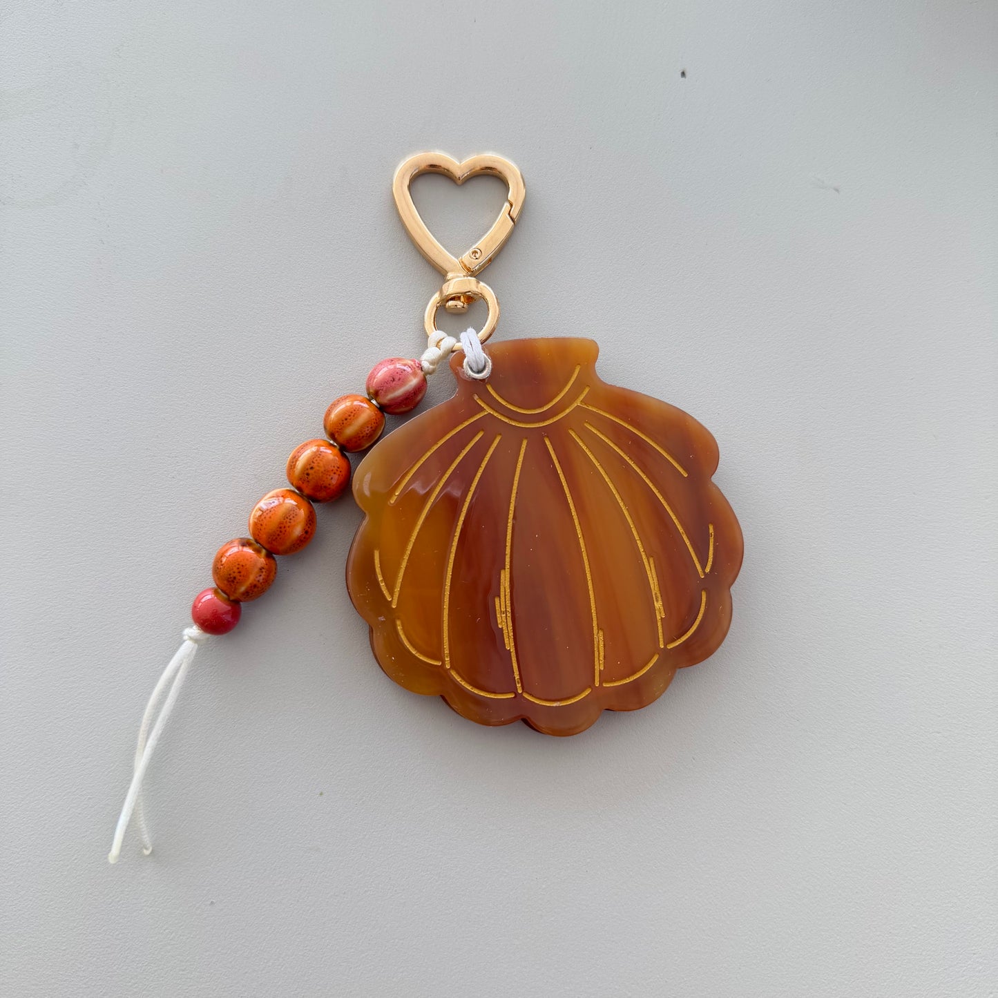 Brown Mirror Shell Charm