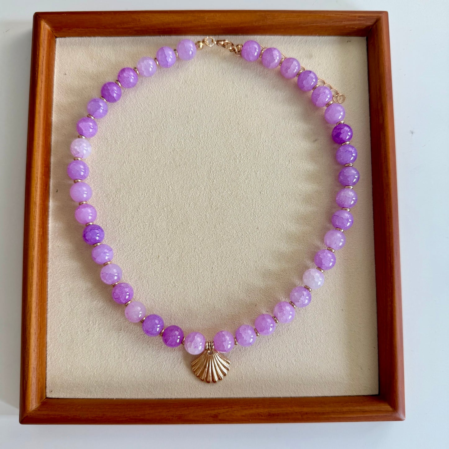 Shell & Purple Beads