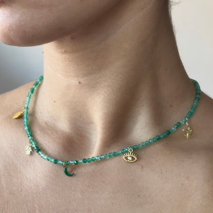 Green Charm Necklace