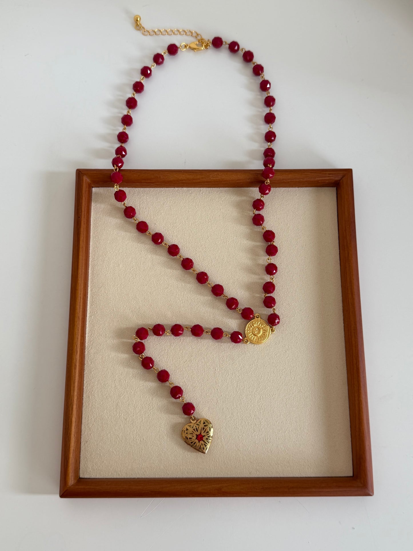 Red Beaded Locket