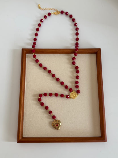Red Beaded Locket