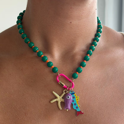 Green Beaded & Linked