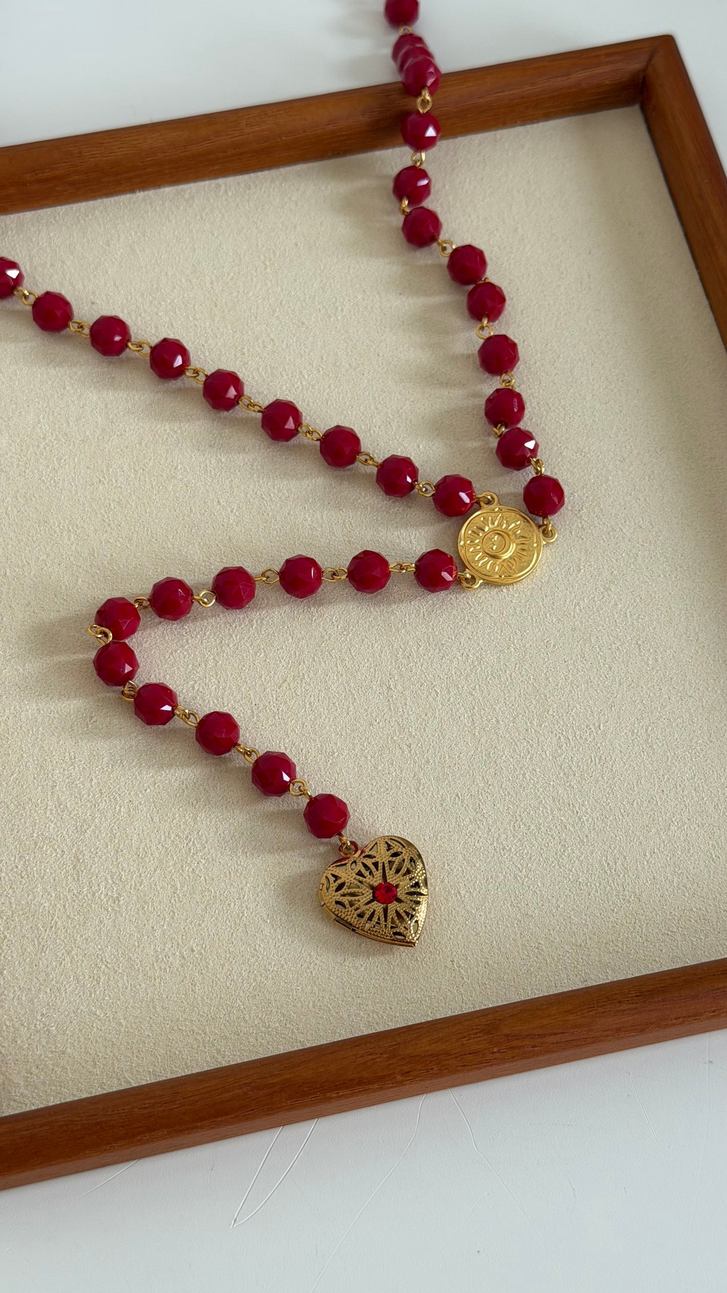 Red Beaded Locket