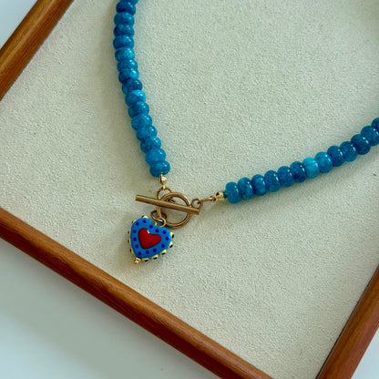 Heart & Beaded in Blue