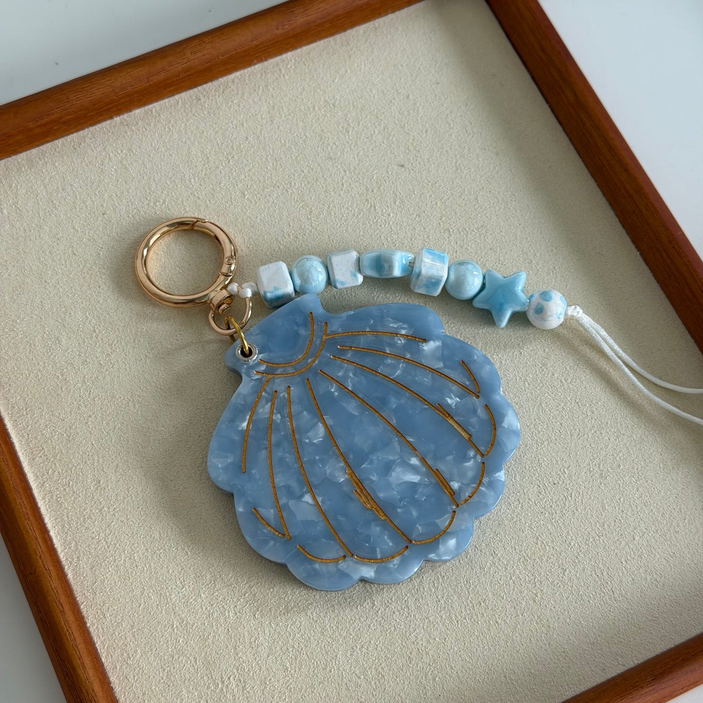 Blue Shell Bag Charm