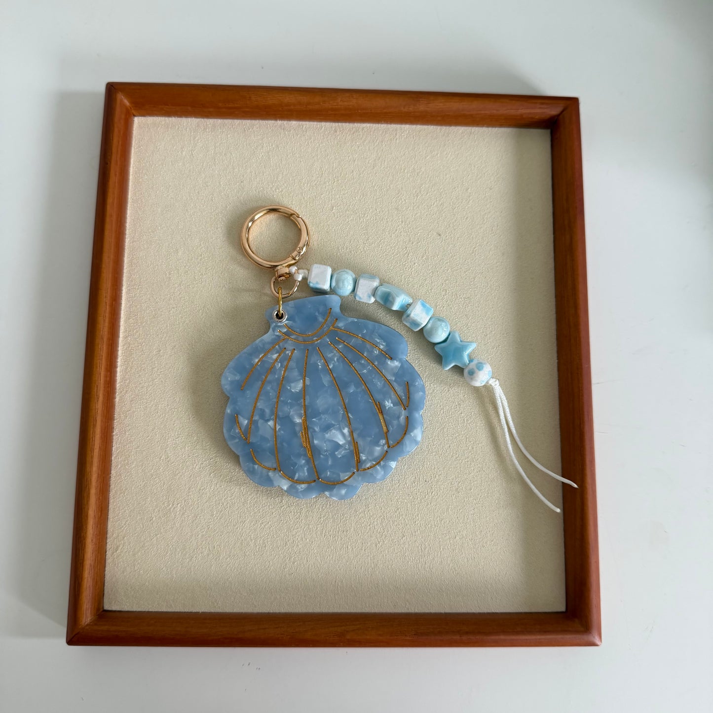 Blue Shell Bag Charm