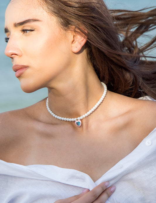 Pearls & Pink Heart