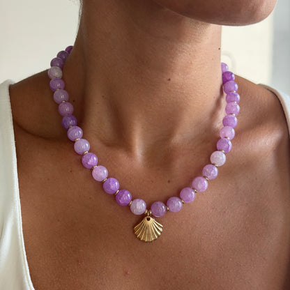 Shell & Purple Beads