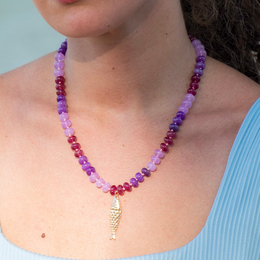 Golden Fish & Purple Stones